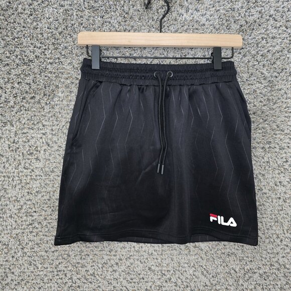 FILA Dresses & Skirts - Fila Athletic Skirt Womens Small Black Pull On Tennis Golf Drawstring Mini